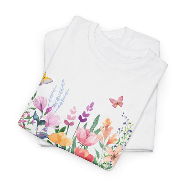 Eileen Floral Meadow Awesome Unisex Heavy Cotton Tee Marvelous Studio