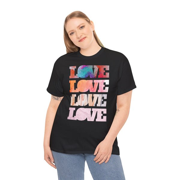 Love, Love letters Watercolor Art Unisex Heavy Cotton Tee Marvelous Studio