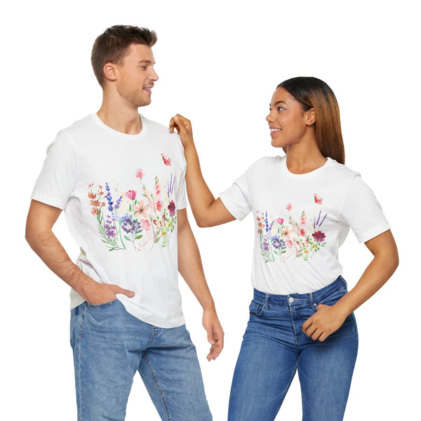 Audrey Floral Meadow Awesome Unisex Jersey Short Sleeve Tee Marvelous Studio T-shirt