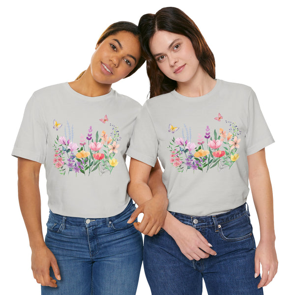 Eileen Floral Meadow Awesome Unisex Jersey Short Sleeve Tee Marvelous Studio T-shirt