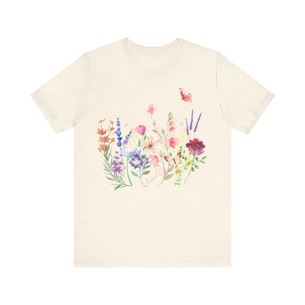 Audrey Floral Meadow Awesome Unisex Jersey Short Sleeve Tee Marvelous Studio T-shirt