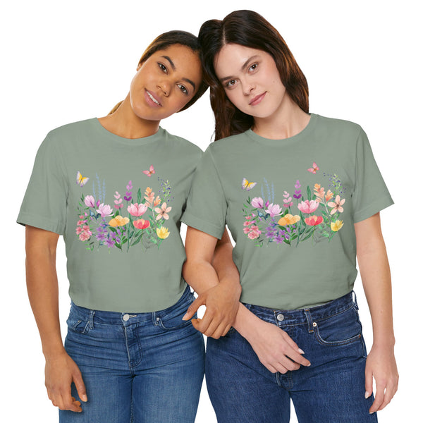 Eileen Floral Meadow Awesome Unisex Jersey Short Sleeve Tee Marvelous Studio T-shirt