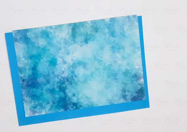 A5 A6 Greeting Card Azure Fantasy Green Print Abstract Luxury  Greeting Card Anniversary Birthday Thanksgiving Any Special Occasion Marvelous Studio