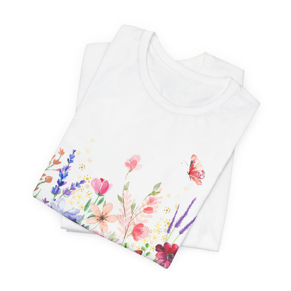 Audrey Floral Meadow Awesome Unisex Jersey Short Sleeve Tee Marvelous Studio T-shirt