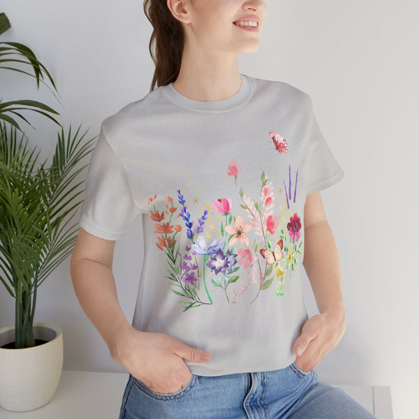 Audrey Floral Meadow Awesome Unisex Jersey Short Sleeve Tee Marvelous Studio T-shirt