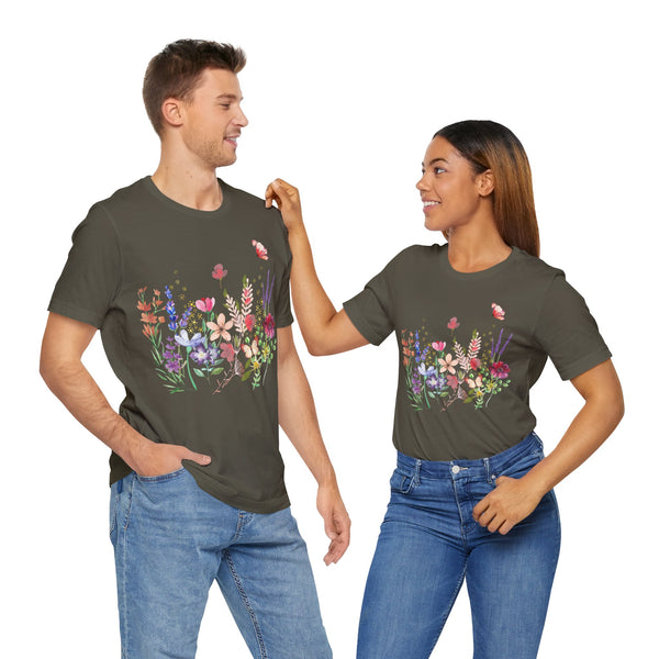 Audrey Floral Meadow Awesome Unisex Jersey Short Sleeve Tee Marvelous Studio T-shirt