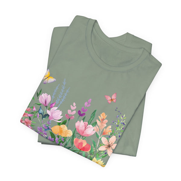 Eileen Floral Meadow Awesome Unisex Jersey Short Sleeve Tee Marvelous Studio T-shirt