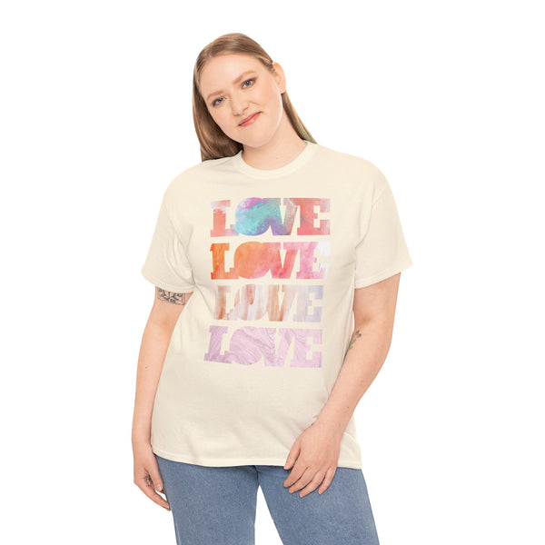 Love, Love letters Watercolor Art Unisex Heavy Cotton Tee Marvelous Studio