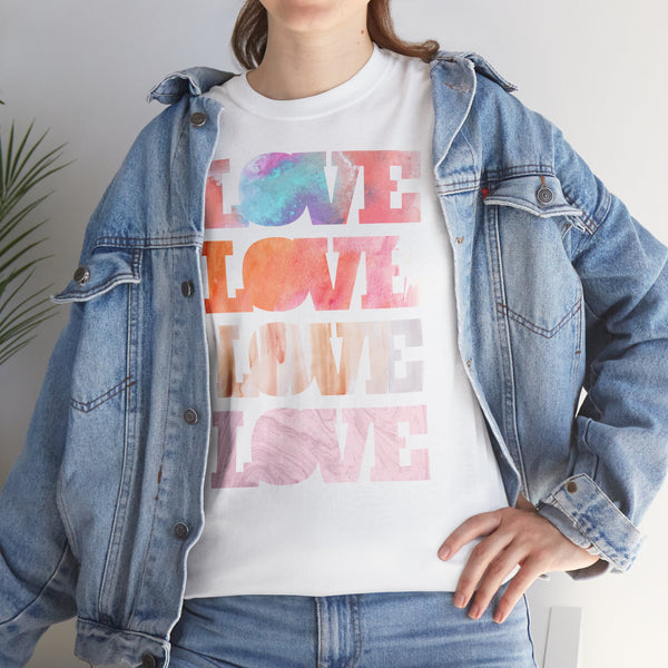 Love, Love letters Watercolor Art Unisex Heavy Cotton Tee Marvelous Studio