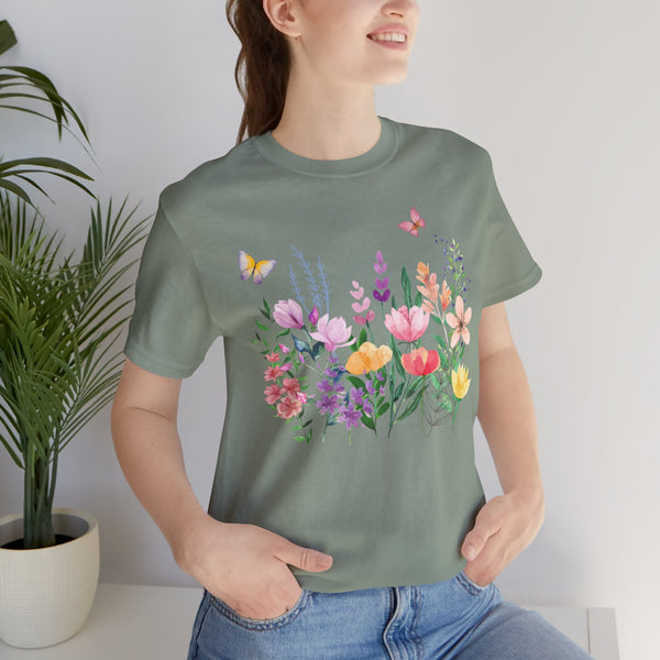 Eileen Floral Meadow Awesome Unisex Jersey Short Sleeve Tee Marvelous Studio T-shirt