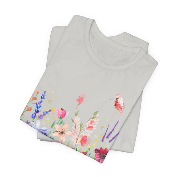 Audrey Floral Meadow Awesome Unisex Jersey Short Sleeve Tee Marvelous Studio T-shirt