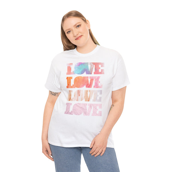 Love, Love letters Watercolor Art Unisex Heavy Cotton Tee Marvelous Studio