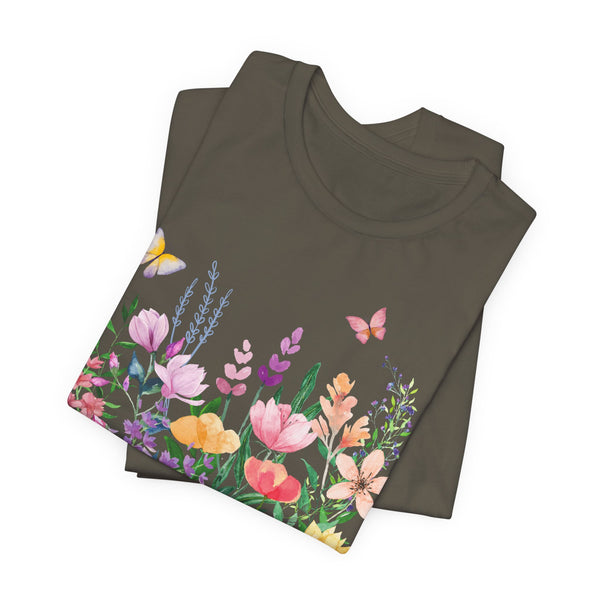 Eileen Floral Meadow Awesome Unisex Jersey Short Sleeve Tee Marvelous Studio T-shirt