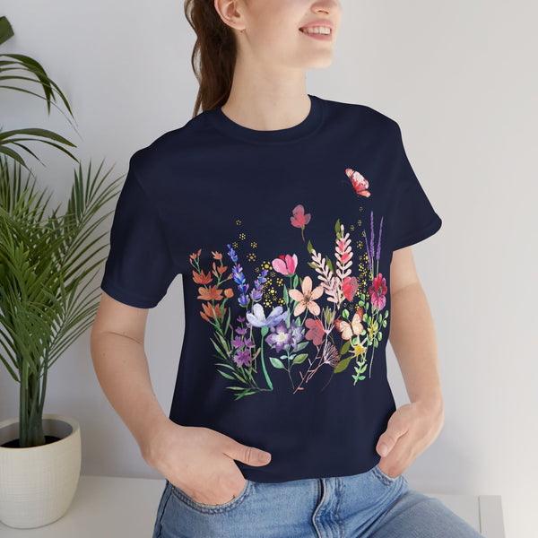 Audrey Floral Meadow Awesome Unisex Jersey Short Sleeve Tee Marvelous Studio T-shirt