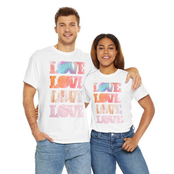 Love, Love letters Watercolor Art Unisex Heavy Cotton Tee Marvelous Studio