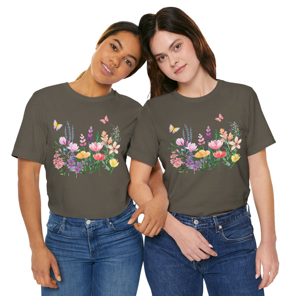 Eileen Floral Meadow Awesome Unisex Jersey Short Sleeve Tee Marvelous Studio T-shirt