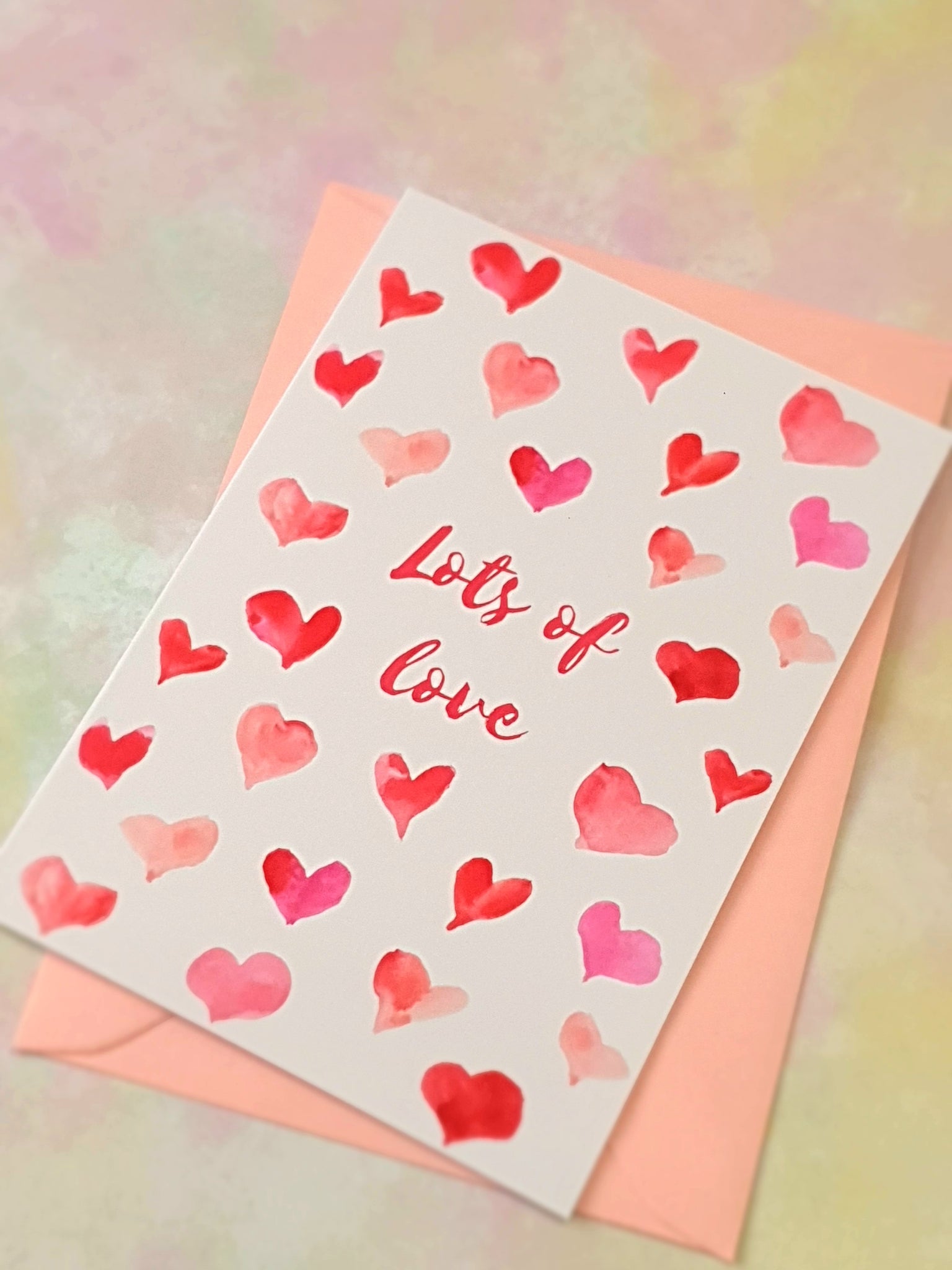 A5 A6 Lots of Love Pink Luxury  Greeting Card Anniversary Birthday Thanksgiving Any Special Occasion Marvelous Studio