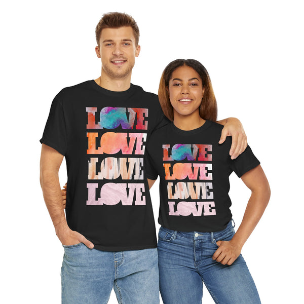 Love, Love letters Watercolor Art Unisex Heavy Cotton Tee Marvelous Studio