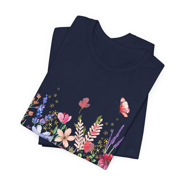 Audrey Floral Meadow Awesome Unisex Jersey Short Sleeve Tee Marvelous Studio T-shirt