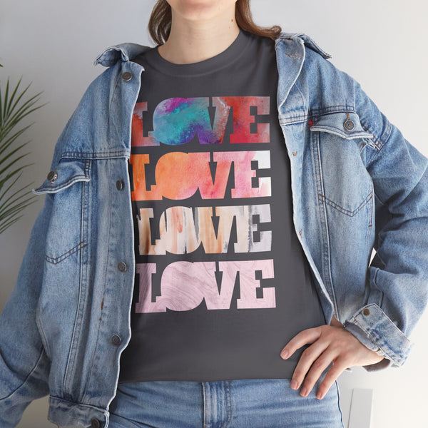 Love, Love letters Watercolor Art Unisex Heavy Cotton Tee Marvelous Studio