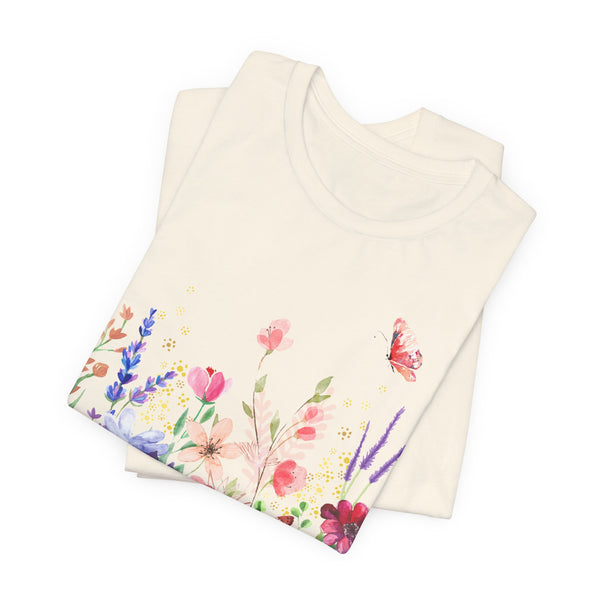 Audrey Floral Meadow Awesome Unisex Jersey Short Sleeve Tee Marvelous Studio T-shirt