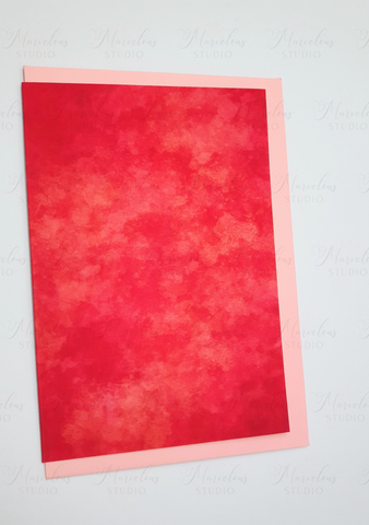 A5 A6 Fired Up Red Yellow Print Abstract Luxury  Greeting Card Anniversary Birthday Thanksgiving Any Special Occasion Marvelous Studio
