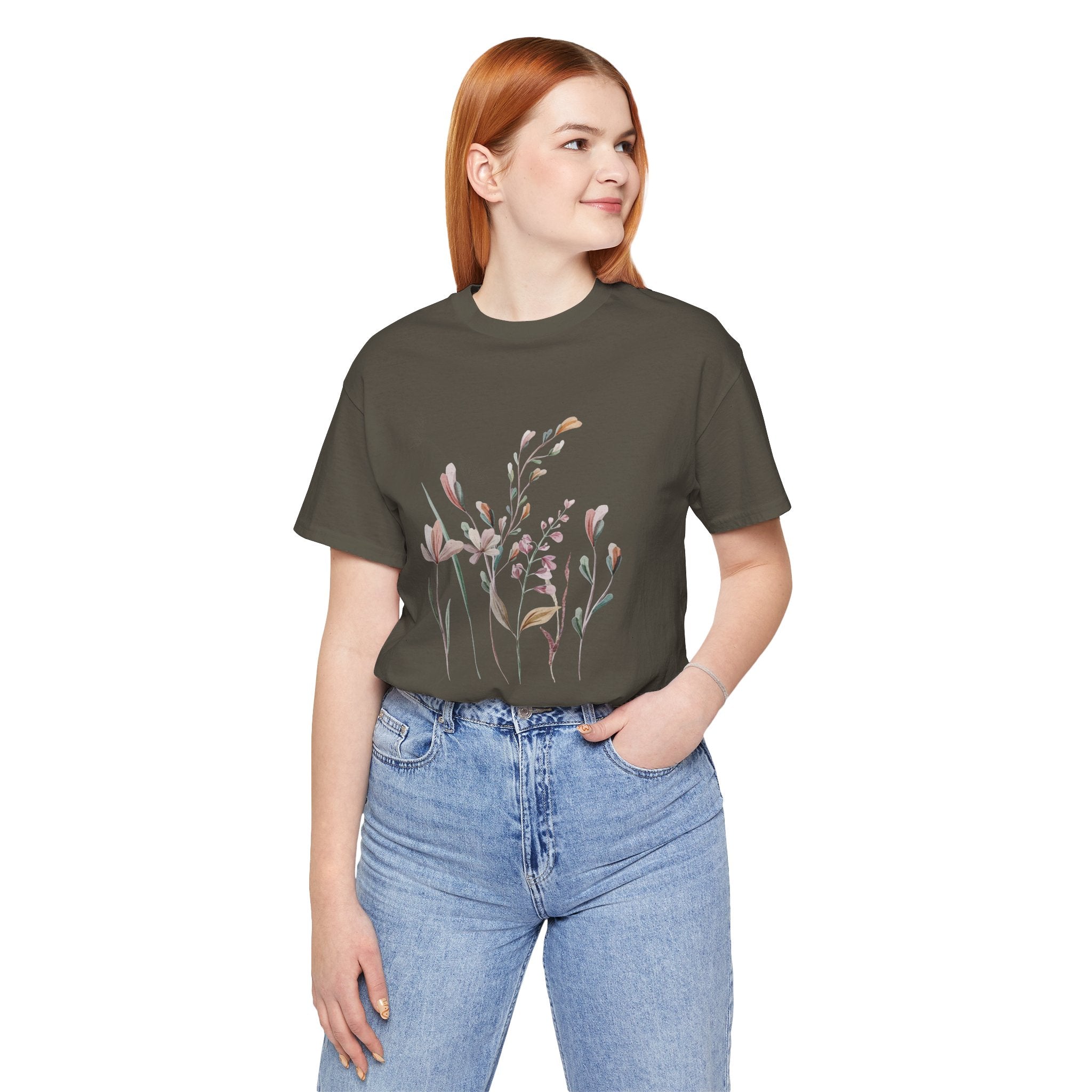 Rowan Floral Meadow Awesome Unisex Jersey Short Sleeve Tee Marvelous Studio T-shirt