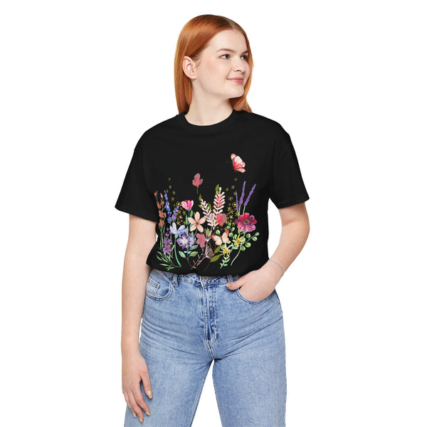 Audrey Floral Meadow Awesome Unisex Jersey Short Sleeve Tee Marvelous Studio T-shirt