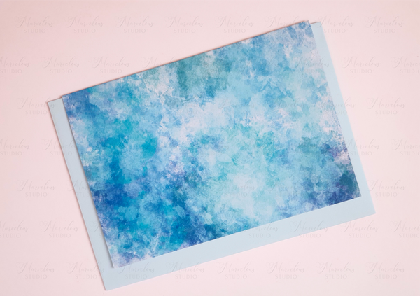 A5 A6 Greeting Card Azure Fantasy Green Print Abstract Luxury  Greeting Card Anniversary Birthday Thanksgiving Any Special Occasion Marvelous Studio