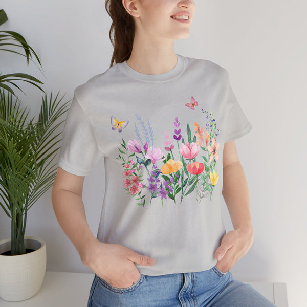 Eileen Floral Meadow Awesome Unisex Jersey Short Sleeve Tee Marvelous Studio T-shirt