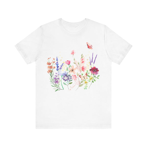 Audrey Floral Meadow Awesome Unisex Jersey Short Sleeve Tee Marvelous Studio T-shirt