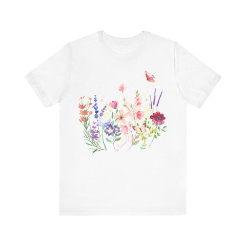 Audrey Floral Meadow Awesome Unisex Jersey Short Sleeve Tee Marvelous Studio T-shirt