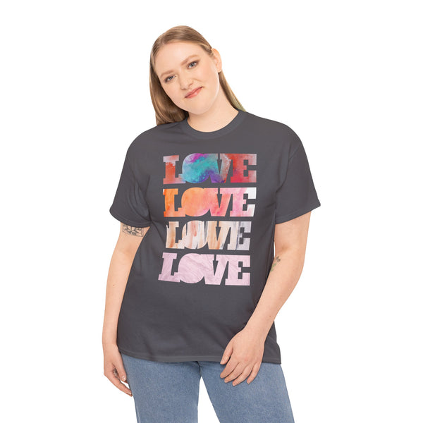 Love, Love letters Watercolor Art Unisex Heavy Cotton Tee Marvelous Studio