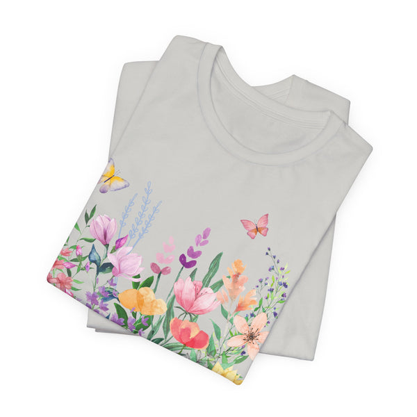 Eileen Floral Meadow Awesome Unisex Jersey Short Sleeve Tee Marvelous Studio T-shirt