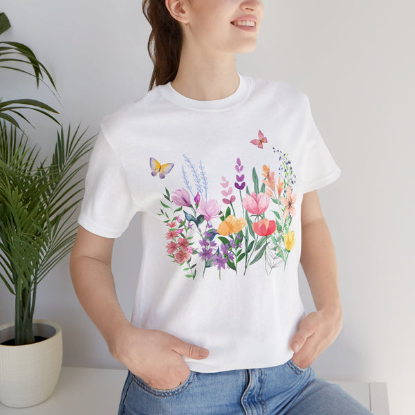 Eileen Floral Meadow Awesome Unisex Jersey Short Sleeve Tee Marvelous Studio T-shirt