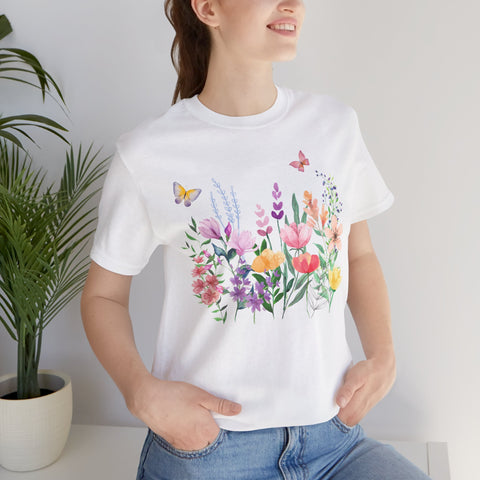 Eileen Floral Meadow Awesome Unisex Jersey Short Sleeve Tee Marvelous Studio T-shirt