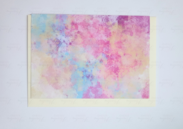 A5 A6 Greeting Card Aeliana Fantasy Pink Blue Yellow Print Abstract Luxury  Greeting Card Anniversary Birthday Thanksgiving Any Special Occasion Marvelous Studio