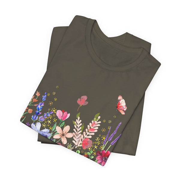 Audrey Floral Meadow Awesome Unisex Jersey Short Sleeve Tee Marvelous Studio T-shirt