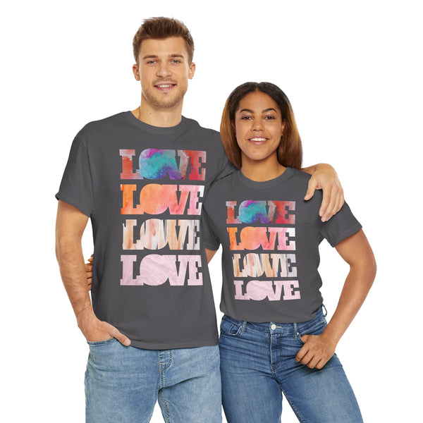 Love, Love letters Watercolor Art Unisex Heavy Cotton Tee Marvelous Studio