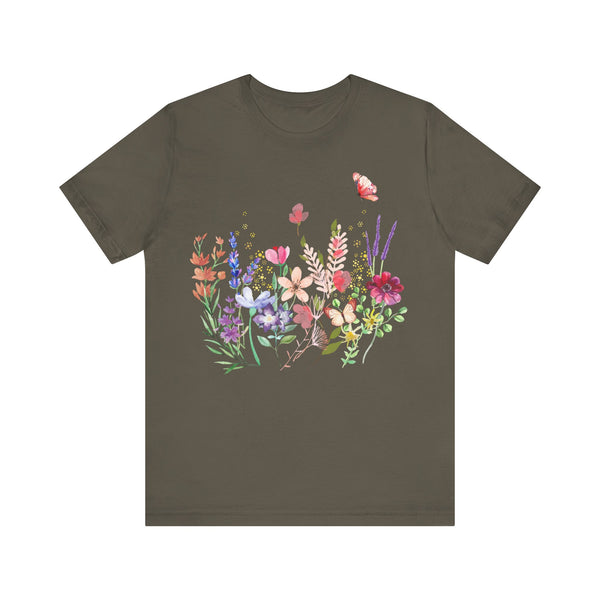 Audrey Floral Meadow Awesome Unisex Jersey Short Sleeve Tee Marvelous Studio T-shirt