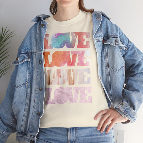 Love, Love letters Watercolor Art Unisex Heavy Cotton Tee Marvelous Studio