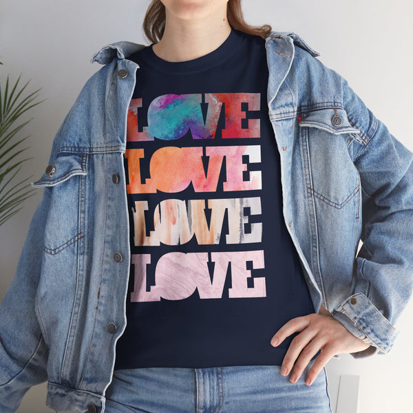 Love, Love letters Watercolor Art Unisex Heavy Cotton Tee Marvelous Studio