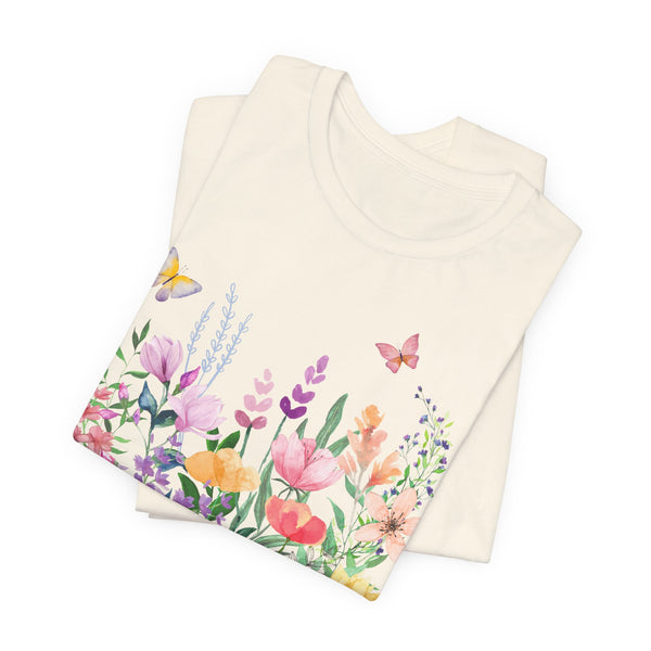 Eileen Floral Meadow Awesome Unisex Jersey Short Sleeve Tee Marvelous Studio T-shirt