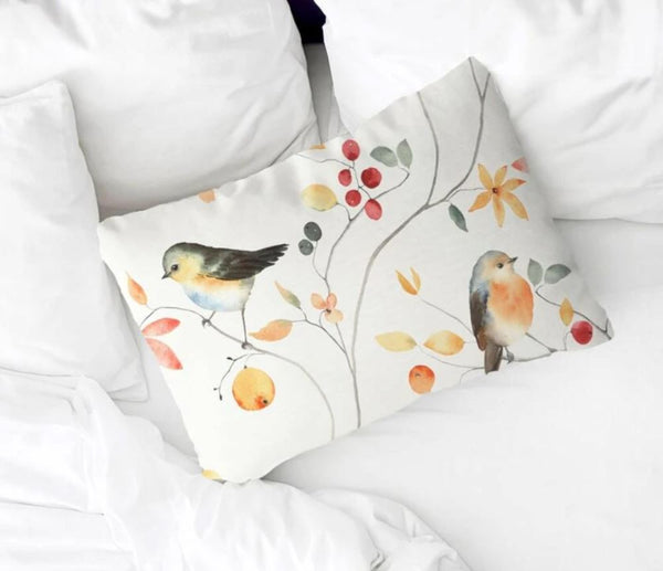 Birds on Tree Flowers Print Cushion Cover Chic Pattern 45cm x 45 cm and 30cm x 50cm floral