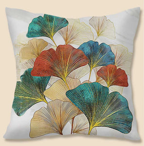 Multicolored Flowers Green Turquoise Red Gold Velvet Cushion Cover Floral Pillow 45cm x 45 cm UK floral botanic botanical