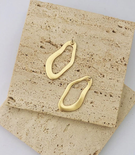 Luxury Matte Gold Irregular Shape Earrings for Women