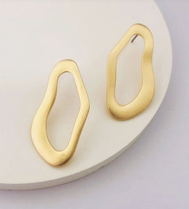 Luxury Matte Gold Irregular Shape Earrings for Women