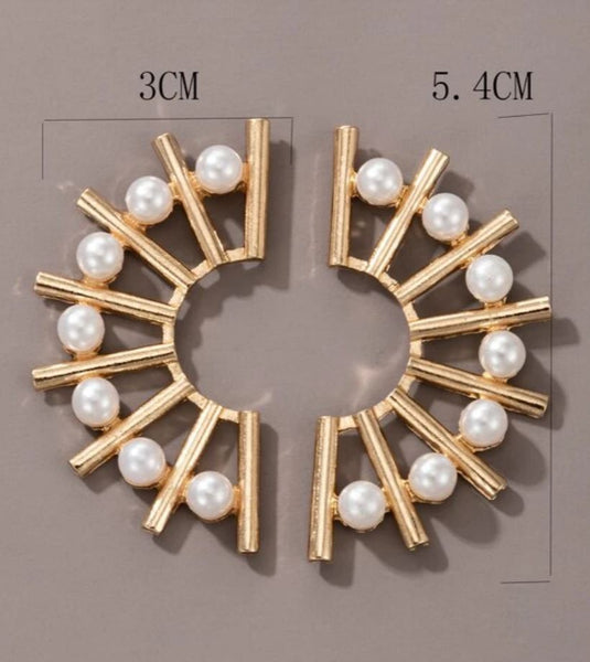 Luxury Big Spike with Pearls Stud Earrings for Women Party Wedding Dating Gift Glamorous Bridal stunning