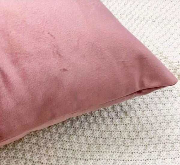 Cushion Cover Dusty Pink Velvet Gold Leaf Print Pillow 45cm x 45 cm UK