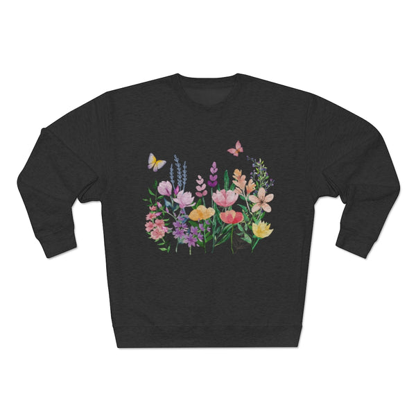 Eileen Floral Meadow Unisex Premium Crewneck Sweatshirt Marvelous Studio